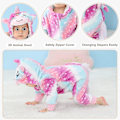 Miniatyrbild 2 av 5: Unisex baby Vinter Höst Flanell Huva Romper Cosplay Jumpsuit Hög kvalitet Unicorn 2 5 Months