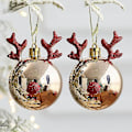 Miniatyrbild 5 av 5: 2 st Älg Julkulor Ornament Xmas Tree Hanging Bauble Pendant Christmas D