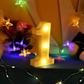 Miniatyrbillede 3 af 5: Lysende Tal Bogstaver (1) Lysende Alfabet Lysende LED Lampe Bogstav Lys Bogstav Deco Batteridrevet til Fest Bryllup Hjem Dekoration