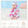 Miniatyrbild 4 av 5: Unisex baby Vinter Höst Flanell Huva Romper Cosplay Jumpsuit Hög kvalitet Unicorn 2 5 Months