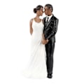 Miniatyrbillede 1 af 5: Bryllup Resin Brudgom Brud Sort Par Figur Kage Stand Topper Dekoration