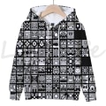 Miniatyrbild 1 av 5: Angry Geometry Dash Hoodies för crianças, Cartoon Game Sweatshirts för crianças, 3D Print Hoody, Pulôveres för meninas och meni White 100