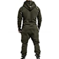 Miniatyrbilde 2 av 3: Herre Onesie Hettegenser Glidelås Jumpsuit Vinter Casual Hette Romper Playsuit