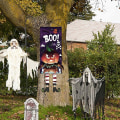 Miniatyrbild 4 av 5: Halloween Dörr Hängde Flaggor Ornament Gobeläng Skylt Spöklikt Skrämmande Halloween Festtillbehör För Utomhus Veranda Spökhus C