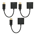 Miniatyrbillede 2 af 3: 3 stk. DP til VGA Adapter 1920x1080 FHD 60Hz Guldbelagt Kompakt Design DisplayPort til VGA Adapter til Bærbar Desktop