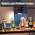 Miniatyrbillede 4 af 5: Seje Skelet Figurer, Mini Resin Figurer, Miniature Skelet Skulptur Resin, Gotisk Resin Memo
