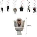 Miniatyrbild 4 av 5: Skibidi Toalett Barn Födelsedagsfest Ornament Banner Tecknad Banderoller Tårta Topper Latexballonger Pojkar Flickor Fest Dekoration Present Skibidi Toilet Set