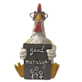 Miniatyrbillede 3 af 5: God Morgen Kylling Statue, Siddende og Liggende Kylling Statue, Kylling Dekoration, Siddende Kylling