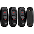 Miniatyrbillede 1 af 3: 4 stk. Inline Ledningskontakt Tænd/Sluk Knap 10A 250V Inline Strømkontakt med LED Lys til Bordlampe Skrivebordslampe Sengelampe (Sort)