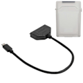 Miniatyrbillede 1 af 3: TypeC SATA Adapter 2.5in USB 3.0 10G SSD HDD Harddisk Drev Kabel Beskyttelsesboks (Grå)
