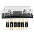 Miniatyrbilde 1 av 4: 12-24V Inline Strømbryter med Manuell Reset Sikringsholder Batterisko Varmeskrumpeslange for Bil Båt Lydanlegg 150A