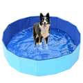 Miniatyrbillede 1 af 4: Bærbar indendørs udendørs PVC kæledyrsswimmingpool sammenklappelig børnebadekar til hunde og katte, blå