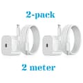 Dobbelpakke - iPhone-lader Hurtiglader - Adapter + 20W USB-C 2m Datakabel