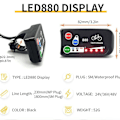 Miniatyrbild 3 av 4: Elcykeldisplay 36v 48v Ebike Ligent Kontrollpanel LCD-display Led880 Vattentät Styrenhet