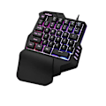 Miniatyrbillede 2 af 5: Enhånds Gaming Tastatur - RGB Baggrundsbelyst 35 Taster Bærbart Mini Gaming Keypad - Ergonomisk Spilcontroller Computer Desktop PC Mac Gamer