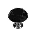 Knoppar 2 st - Diamant / Kristall Svart med silverbas Svart