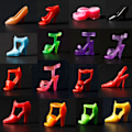 Miniatyrbild 1 av 4: 40PCS 20 Par Diffirent High Heel Shoes för 290mm Barbie Doll