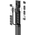 Miniatyrbilde 4 av 5: Budi 9-i-1 Essensiell Reiselader- og Datasynkroniseringskabelpinne Black