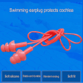 Pikkukuva 4 / 4: 6 Paria Geeli-Narusnauha-Korvatulppia Pehmeä Silikoninen Melunvaimennus Korvatulpat Aikuisten Lapsille Uimiseen Orange-pink
