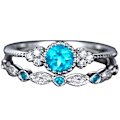 Miniatyrbillede 1 af 5: 2 stk. fingersmykker dobbelt type holdbar mode cykelring til gave Marine blue US 6