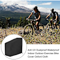 Miniatyrbild 3 av 5: Träningscykelskydd inomhuscykel stationär cykelskydd passar för upprätt cykel utomhusskydd Black 123*58*113