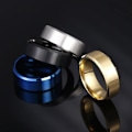 Miniatyrbild 3 av 5: 2024 ny modell 4 färger Klassisk 8mm herrring Yta borstad rostfritt stål Enkel ring för kvinnor Vigselring Par Smycken Tillbehör blue 10