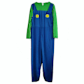 Pikkukuva 4 / 5: Miesten Aikuisten Super Mario ja Luigi Hieno Pukeutumispuku Putkimiehet Halloween-asu Green Luigi M