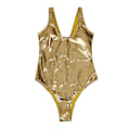 Miniatyrbilde 4 av 5: 9335# Refleks Badedrakt i ett stykke for kvinner - Gull - Rash Guard for kvinner Cupshe Golden L