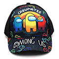Miniatyrbild 1 av 4: Among Us Cartoon Print Barnhattar för Barn Hippie Justerbar Casual Solskyddsmössa Trucker Cap för Pojkar Flickor D Pattern