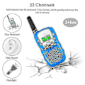 Miniatyrbild 4 av 4: 3-pack Walkie Talkies för barn, 3 mil lång räckvidd med LCD-bakgrundsbelyst ficklampa Walkie Talkies för barn i åldern 3-12 år, tvåvägsradioleksaker för pojkar och flickor