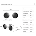 Pikkukuva 4 / 5: Vintage Pyöreät John Lennon Polaroid Aurinkolasit Miehille ja Naisille Ympyrä Hippi Aurinkolasit_l25 Black Lens silver Frame