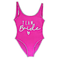 Miniatyrbild 1 av 5: S-3xl Guldtryck Team Bride En-delad Baddräkt Squad Kvinnor Badkläder Möhippa Fest Baddräkt Sommar Strandkläder Baddräkt pink M
