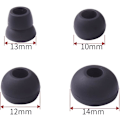 Miniatyrbilde 2 av 3: Erstatnings-silikonørepropper ørepropper sett for Powerbeats 2 Wireless Beats By Dre hodetelefoner, 4 par (svart)