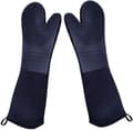 Extra Långa Silikonugnsvantar, Tunga Arbetsugnsvantar, Värmebeständiga Grillhandskar, 2-pack