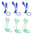 Miniatyrbilde 1 av 5: 6 Par Gel-Snøre Ørepropper Myke Silikon Støydempende Ørepropper For Voksne Barn Sov Svømming Blue-green