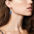 Miniatyrbilde 4 av 4: Fancime Sterling Sølv Opal Dangle Øredobber Tåredråpe Henge Øredobber Fødselsstein Fine Smykker For Kvinner Jenter