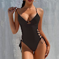 Miniatyrbild 4 av 5: Push Up Badkläder Dam Enfärgad Baddräkt Monokini Bandage Baddräkter Sexig Baddräkt Badkläder Strandkläder Monokini Blue M