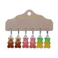 Miniatyrbild 1 av 5: Söt tecknad djur drop örhänge set godis gradient färg björn dingla örhängen 4