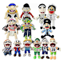 Pikkukuva 2 / 2: Ulkomainen kauppa Jeff käsipukki lelu suu hauska plussilelu zombi rock Jeff vanhemmat-lapsi käsipukki suu voi liikkua Jeff hand puppet
