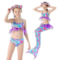 Miniatyrbild 1 av 3: 3-delad flicka sjöjungfru badkläder för simning sjöjungfru kostym bikini set style4 140