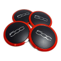 Pikkukuva 1 / 5: 4 kpl 133 mm:n keskiöhattu Fiat 500:n pyörän keskiöhattujen embleemitarra 68078419AC 68078421AC 51884863 Punainen BlackRed