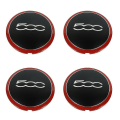 Pikkukuva 2 / 5: 4 kpl 133 mm:n keskiöhattu Fiat 500:n pyörän keskiöhattujen embleemitarra 68078419AC 68078421AC 51884863 Punainen BlackRed