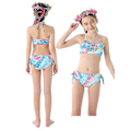 Miniatyrbild 2 av 4: 3-delad flicka sjöjungfru badkläder för simning sjöjungfru kostym bikini set style3 110