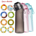 Miniatyrbild 1 av 5: Smaksatt vattenflaska med 7 smakpods Air Water Up flaska Frostad svart 650 ml Air Starter Up Set Vattenkopp för camping Sport Black China