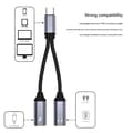 Miniatyrbilde 4 av 5: (Svart) 60W PD Type - C til Dual Type - C Adapter med Digital Lydstøtte