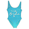 Miniatyrbild 1 av 5: S-3xl Guldtryck Team Bride En-delad Baddräkt Squad Kvinnor Badkläder Möhippa Fest Baddräkt Sommar Strandkläder Baddräkt lake blue XL