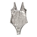 Miniatyrbillede 4 af 5: 9335# Dame Reflekterende Heldragt Split Seksuel Badedragt Guld Rash Guard Til Kvinder Cupshe Silver M