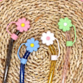 Miniatyrbilde 2 av 5: 8 stk. Fargerike Blomstertopper for 10 mm Diameter Silikonstrå - Gjenbrukbart Strålokk og Støvdeksel