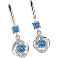 Miniatyrbillede 1 af 2: 2022 Nye Temperament Fire-Leaf Sælger Kreative Øreringe Lange Diamant-Studded Øreringe 1 Pair Blue