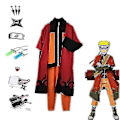 Miniatyrbillede 1 af 3: Kakashi Cosplay Kostume Uzumaki Tøj Shippuden Anden Uniform Og Pandebånd Kunai Voksen Halloween Tøj Julegave Suit-a M